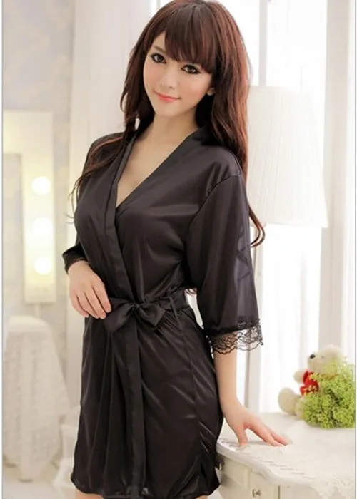 Áo choàng mặc ngủ lụa bóng 8500