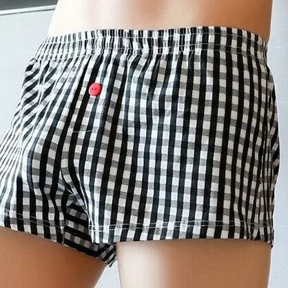 quần short nam mặc ngủ tại nhà sexy có quần lót trong caro